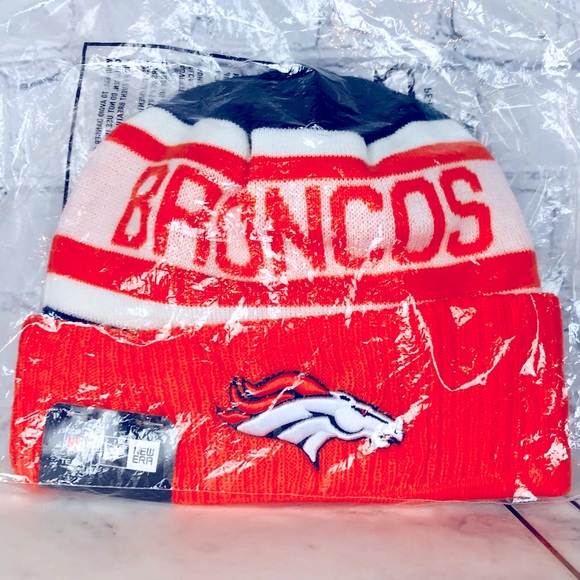 New Era NFL Denver Broncos Orange Beanie Men’s Hat One Size Fits Most - Picture 1 of 4